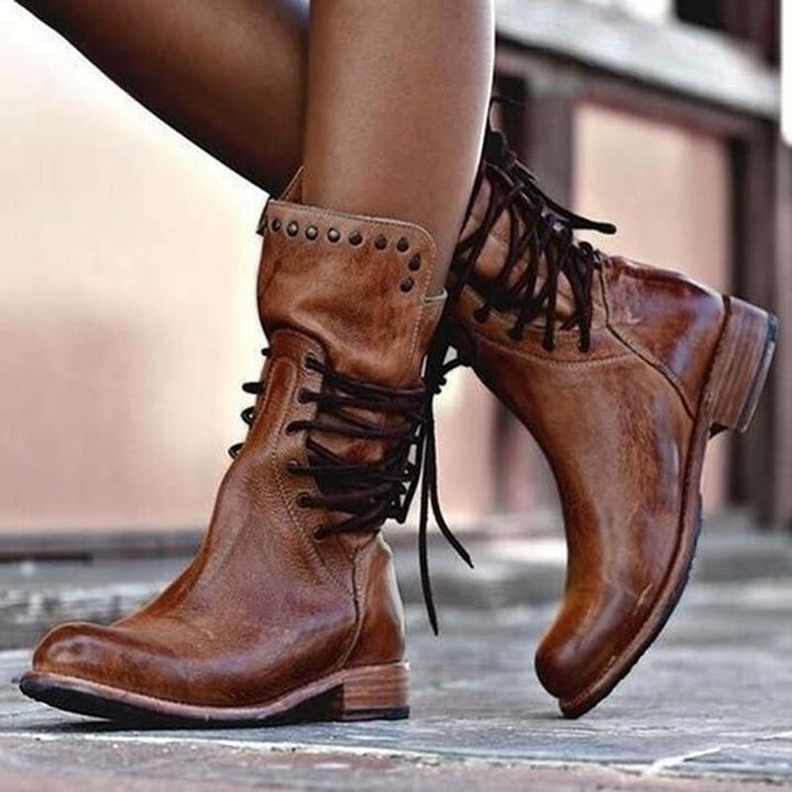 Camille | Vintage Look Leather Boots