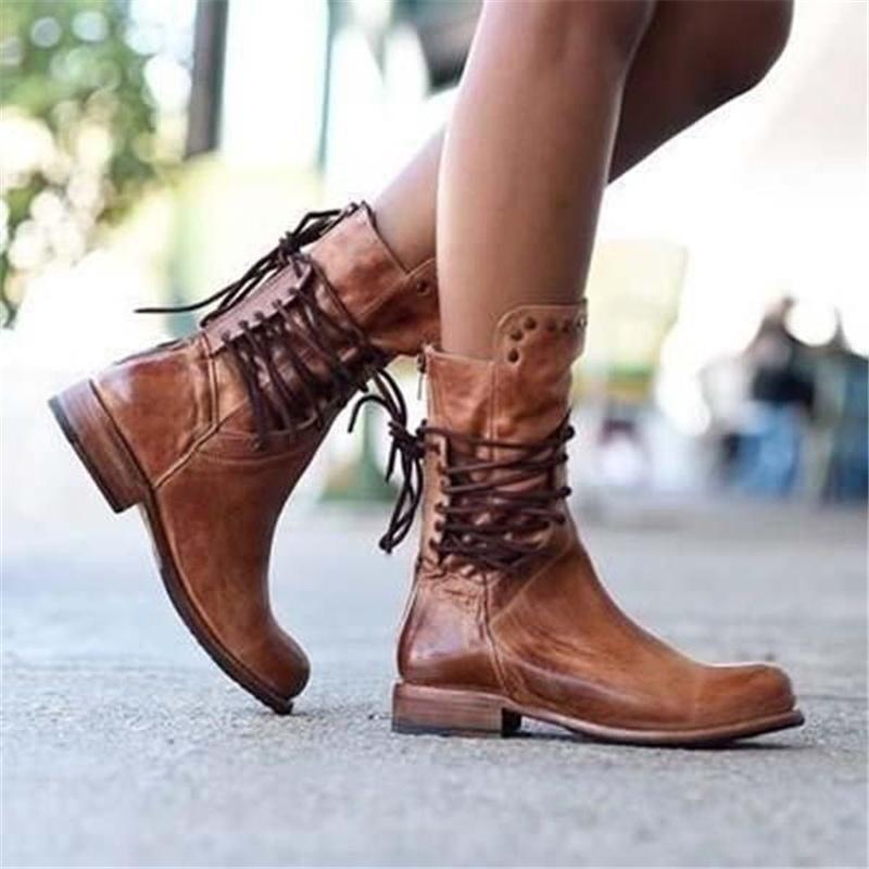 Camille | Vintage Look Leather Boots