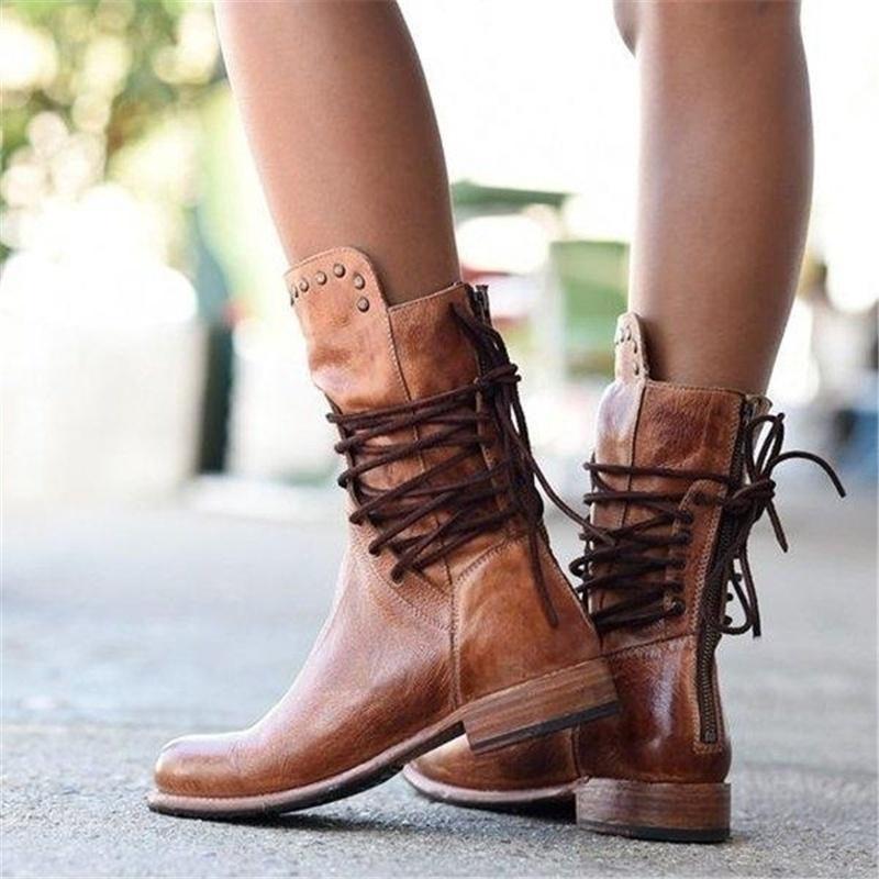 Camille | Vintage Look Leather Boots