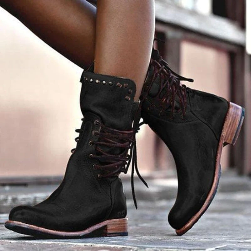 Camille | Vintage Look Leather Boots
