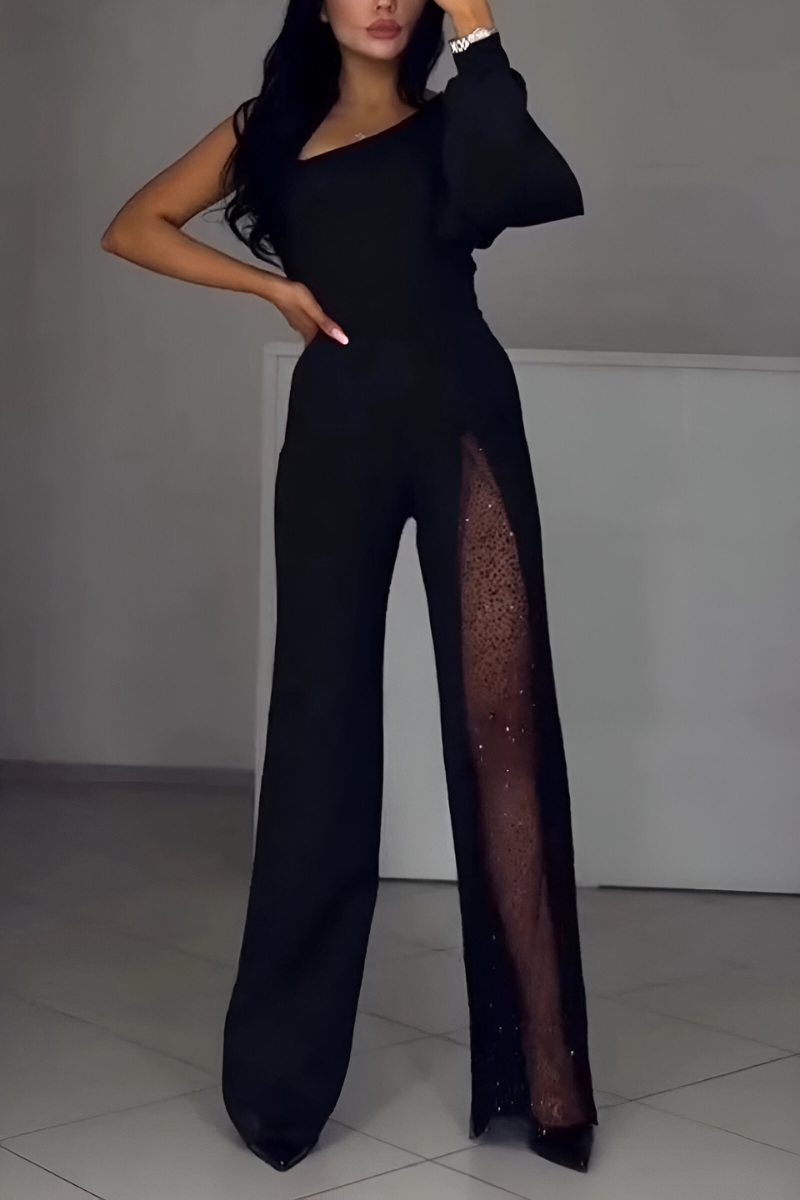 Elegant One-Shoulder Jumpsuit  Luxury Jumpsuit