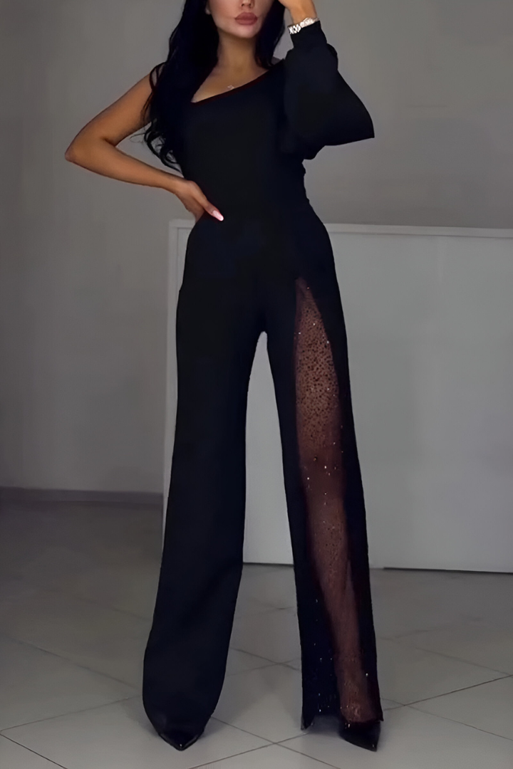 Elegant One-Shoulder Jumpsuit  Luxury Jumpsuit